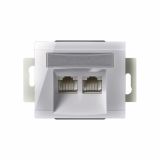 KOMUNIKACIJSKA VTIČNICA ART RAČUNALNIŠKA 2XRJ45 CAT5E BELA, VIJAČNA, BOK
