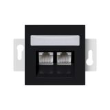 KOMUNIKACIJSKA VTIČNICA ART RAČUNALNIŠKA 2XRJ45 CAT5E ČRNA, LS PRIKLJUČ, BOK