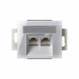 KOMUNIKACIJSKA VTIČNICA ART RAČUNALNIŠKA 2XRJ45 CAT5E SREBRNA, LS PRIKLJUČ, BOK