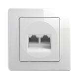 KOMUNIKACIJSKA VTIČNICA EKONOMIK CAT5E KS DVOJNA RJ45 8/8 BELA