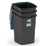 KONTEJNER - ZABOJNIK CURVER ZA SMETI 47L ČRN SET 3/1 S POKROVI V TREH BARVAH