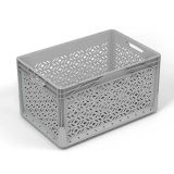 KONTEJNER - ZABOJNIK PVC 60X40X32 CM SIVI, PERFORIRAN