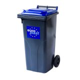 KONTEJNER - ZABOJNIK EKO LUX SMETNJAK120 L PVC ČRNO / MODER ZABOJNIK+KOLO+OS