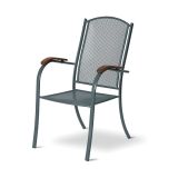 KOVINSKI STOL DAJAR KORAL Z LESENIMI ROKONASLONI