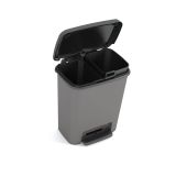 KOŠ S PEDALOM - COMPATTA, SIV/ČRN, 12L+12L