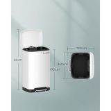 KOŠ ZA SMETI SONGMICS KOVINSKI 30L S PEDALKO