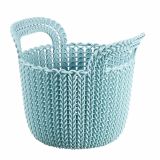 KOŠARA CURVER KOŠARICA KNIT Z ROČAJEM 23X19X19CM SIVO MODRA