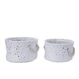 OKRASNA KOŠARA 22X11CM Z ZVEZDICAMI, BREZ ROČAJEV