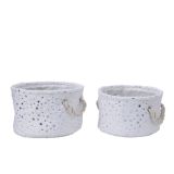 OKRASNA KOŠARA 24X14CM Z ZVEZDICAMI, Z ROČAJI