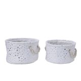 OKRASNA KOŠARA 27X16CM Z ZVEZDICAMI, Z ROČAJI