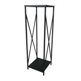 KOŠARA ZA DRVA REGAL ZA DRVA 34X34X111 CM, ČRNI