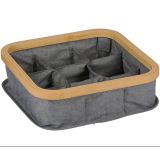 KOŠARA ZA SHRANJEVANJE ALPINA BAMBUS/TEKSTIL 9 PREDELNA 30X30X9CM