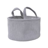 OKRASNA KOŠARA 22X11CM ŽAMETNA, REBRASTA
