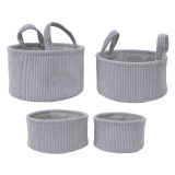 OKRASNA KOŠARA 22X11CM ŽAMETNA, REBRASTA