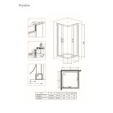 KOTNA KABINA ZA PRHANJE DEANTE FUNKIA KYC 041K 90 CM