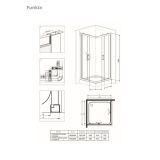KOTNA KABINA ZA PRHANJE DEANTE FUNKIA KYC 641K 90 CM