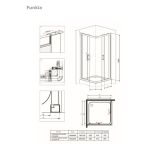 KOTNA KABINA ZA PRHANJE DEANTE FUNKIA KYC N42K 80 CM