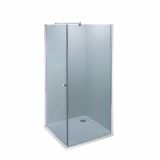 KOTNA KABINA ZA PRHANJE FEROTEHNA NAVIA 90X90X195 CM KROM ALU PR., SIVO STEKLO