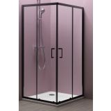 KOTNA KABINA ZA PRHANJE KOLPA SAN TKK 80/K ECO QUAT H=185 ČRNI PR. PROZORNO ST.