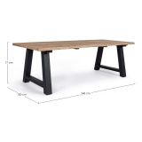 KOVINSKA MIZA BIZZOTTO ROLLAND, 240X100 CM