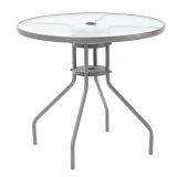 KOVINSKA MIZA ELIA FI 80 CM JEKLO/STEKLO