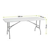 KOVINSKA MIZA MIRPOL VIVID 180X70 CM, BELA