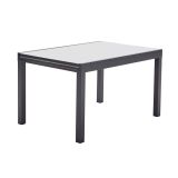 KOVINSKA MIZA NATERIAL LYRA II 4/10P ALU STEKLO 135/270X90 TEMNO SIVA