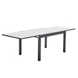 KOVINSKA MIZA NATERIAL LYRA II 4/10P ALU STEKLO 135/270X90 TEMNO SIVA