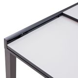 KOVINSKA MIZA NATERIAL LYRA II 4/10P ALU STEKLO 135/270X90 TEMNO SIVA