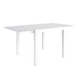 KOVINSKA MIZA NATERIAL LYRA II BELA 90/160X90 ALU STEKLO