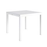 KOVINSKA MIZA NATERIAL LYRA II BELA 90/160X90 ALU STEKLO