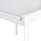 KOVINSKA MIZA NATERIAL LYRA II BELA 90/160X90 ALU STEKLO