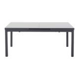 KOVINSKA MIZA SANIBEL ALU/STEKLO 180/240X100 TEMNO SIVA