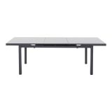 KOVINSKA MIZA SANIBEL ALU/STEKLO 180/240X100 TEMNO SIVA