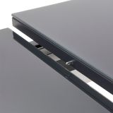 KOVINSKA MIZA SANIBEL ALU/STEKLO 180/240X100 TEMNO SIVA