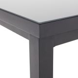 KOVINSKA MIZA SANIBEL ALU/STEKLO 180/240X100 TEMNO SIVA