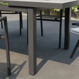 KOVINSKA MIZA SANIBEL ALU/STEKLO 180/240X100 TEMNO SIVA