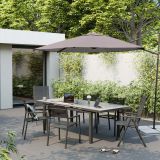 KOVINSKA MIZA SANIBEL ALU/STEKLO 180/240X100 TEMNO SIVA