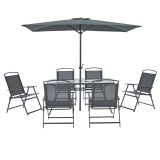 KOVINSKA VRTNA GARNITURA DOMA 150X80 JEKLO TEMNO SIV