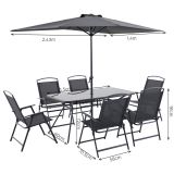 KOVINSKA VRTNA GARNITURA DOMA 150X80 JEKLO TEMNO SIV