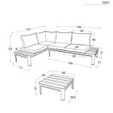 KOVINSKA VRTNA GARNITURA MQ MONO, KOTNA 3 DELNA