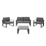 KOVINSKA VRTNA GARNITURA NATERIAL SET LYRA + MIZICA SIVA ALU