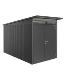 KOVINSKA VRTNA HIŠKA BIOHORT 180X380X222 CM AVANTGARDE DVOJNA VRATA TEMNO SIVA