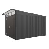 KOVINSKA VRTNA HIŠKA BIOHORT 260X380X222 CM AVANTGARDE DVOJNA VRATA METALIK TEMNO SIVA