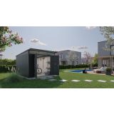 KOVINSKA VRTNA HIŠKA BIOHORT 260X380X222 CM AVANTGARDE DVOJNA VRATA METALIK TEMNO SIVA