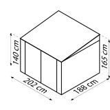 KOVINSKA VRTNA HIŠKA GLOBEL FAMILY - ZA 4 KOLESA Š203 X G189 X V166 CM
