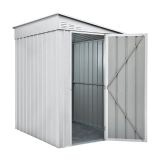KOVINSKA VRTNA HIŠKA GLOBEL LEANTO 56 SREBRNA Š145 X G172 X V204 CM