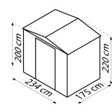 KOVINSKA VRTNA HIŠKA GLOBEL TOWER 86 ZELENA Š234 X G175 X V220 CM