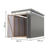 KOVINSKA VRTNA HIŠKA KARIBU AURUM 2.5 SIVI ALUMINIJ
