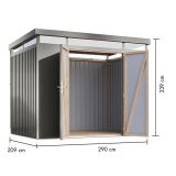 KOVINSKA VRTNA HIŠKA KARIBU AURUM 3 SIVI ALUMINIJ